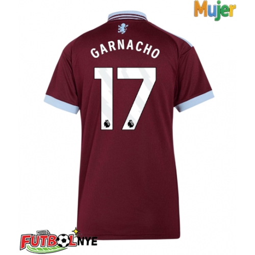 Camiseta Aston Villa Alejandro Garnacho #17 Primera Equipación para mujer 2026-27 manga corta